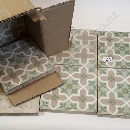 Set of Twelve Vintage Floor Tiles