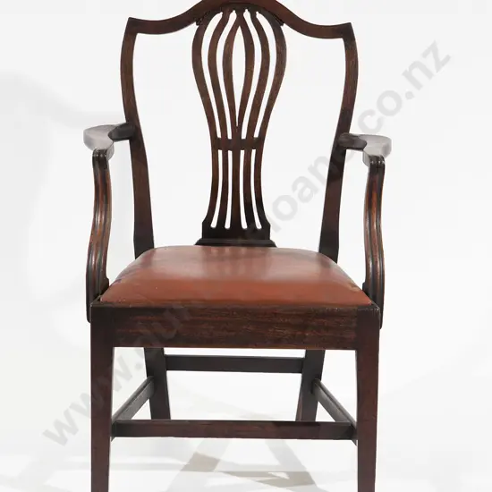 GeoIII Mahogany Open Arm Chair
