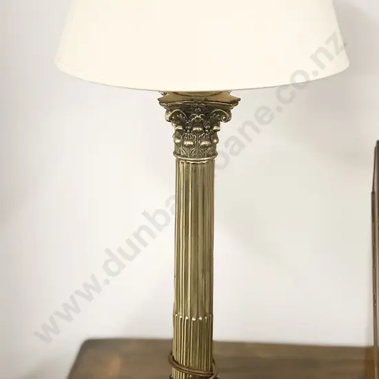 Brass Corinthian Column Table Lamp