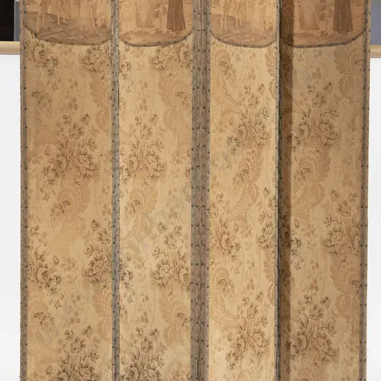 Machine Tapestry Four Panel Dressing Screen (faults)