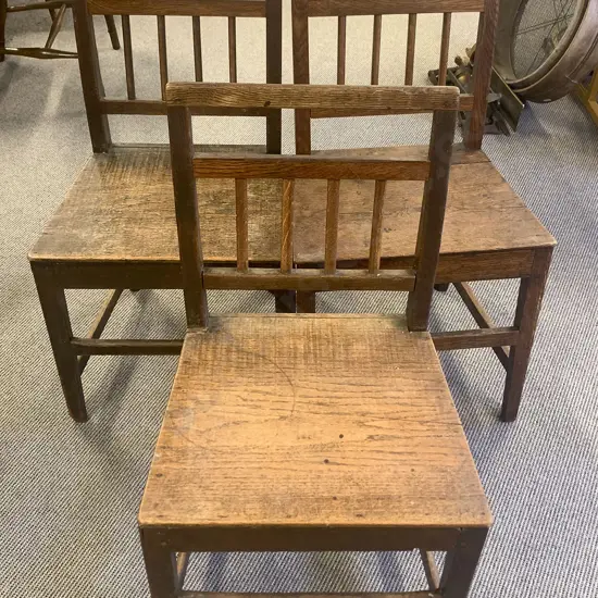 Three GeoIII Oak Country Dining Chairs