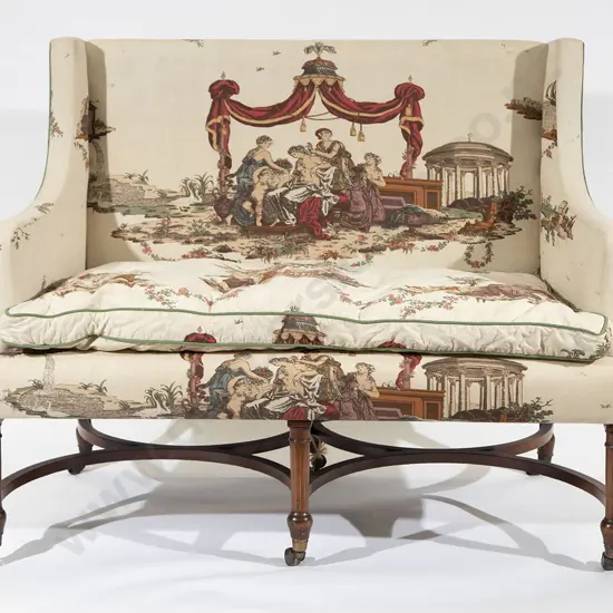 Late Victorian Mahogany Framed Two-Seat Sofa