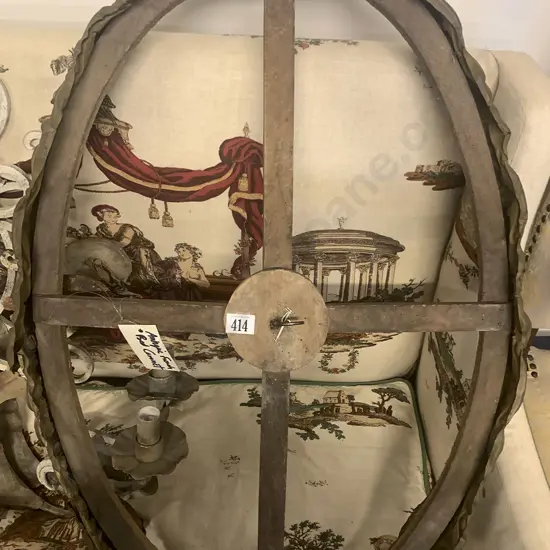 Antique French Embossed Brass Bed Coronet