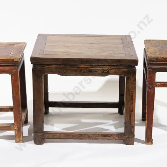 Three Chinese Square Top SIde Tables