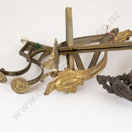 C19th Pair Three and Pair Gilt Metal Curtain Tie Backs