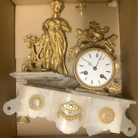 French Gilt Metal Mantel Clock (for restoration)