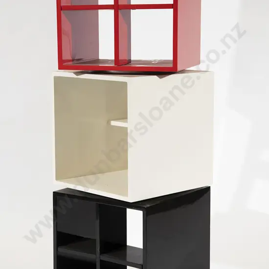 Three Division Revolving Red/White and Black Storage Unit