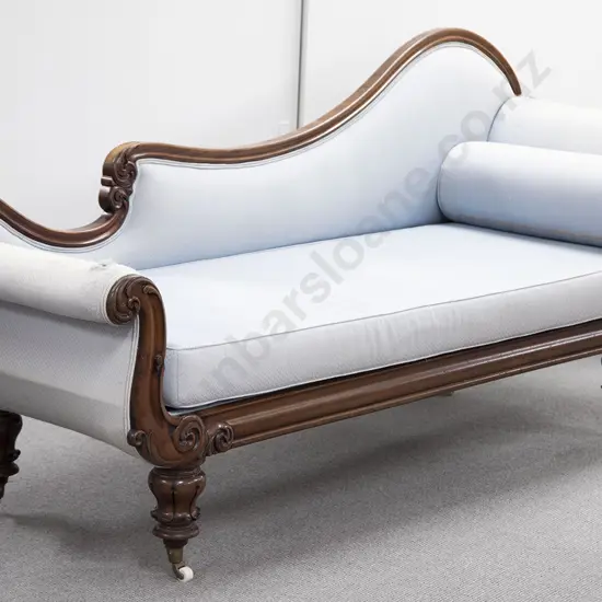 WMIV Mahogany Scroll End Chaise Longue