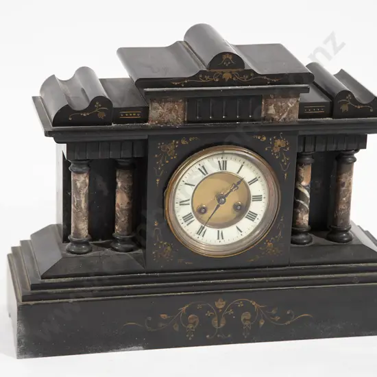 Victorian Black Slate Mantel Clock