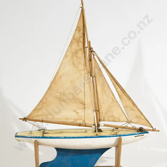 Star Yacht Company Wooden Pond Yacht on Stand
