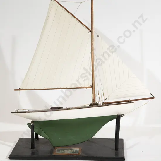 The Clyde Model Dockyard Wooden Pond Yacht on Stand