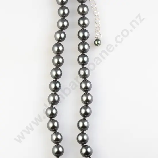 Single Strand Uniform Cultured Black Pearl Necklace