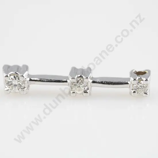 14ct White Gold Three Stone Diamond Pendant