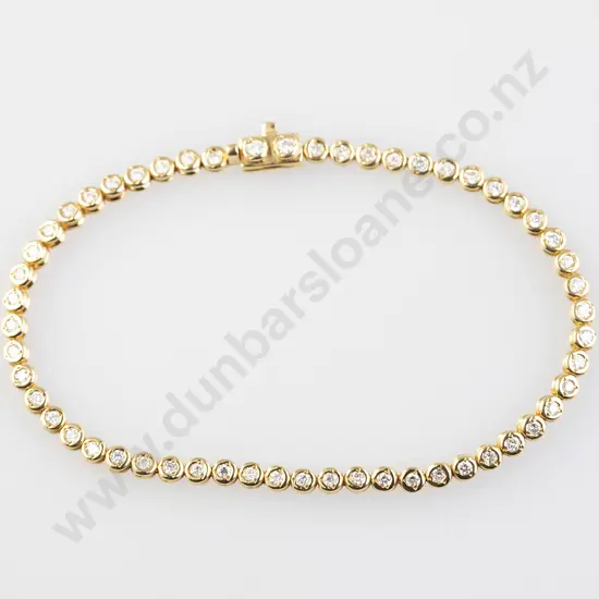 18ct 54 Stone Diamond Tennis Bracelet