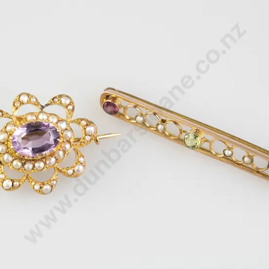 Two Early C20th 18ct and 9ct Brooches