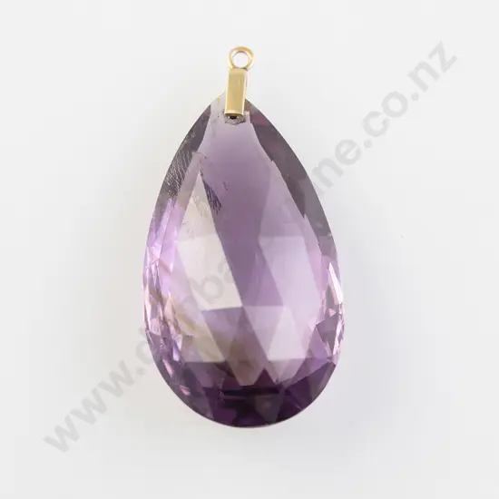 9ct Mounted Large Single Amethyst Pendant