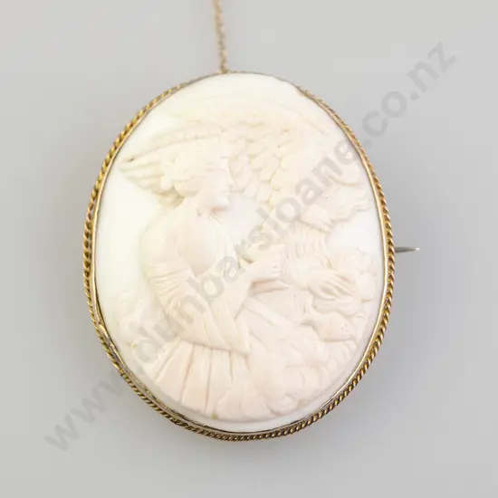 Late Victorian 9ct Framed Cameo Brooch