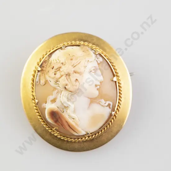 Late Victorian 18ct Mounted Portrait Cameo Brooch