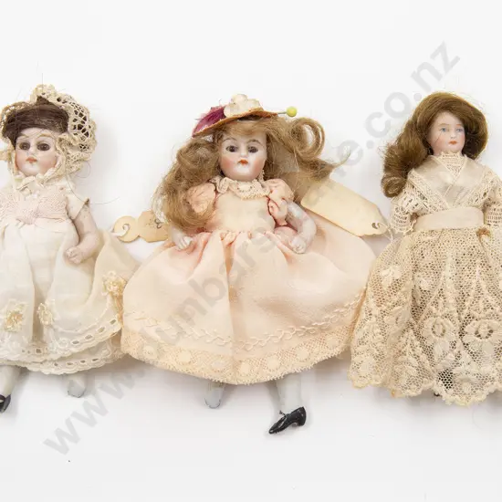 Three Tiny All Bisque Dolls