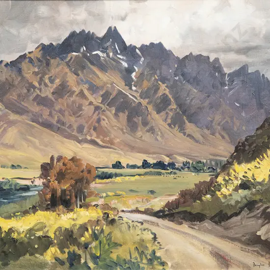 Douglas Badcock (1922-2009) - The Remarkables from Frankton