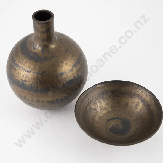 John Parker Bronze Specimen Vase with matching bowl