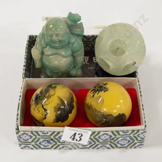 Small Quantity Of Asian Ornaments Including Soap Stone
