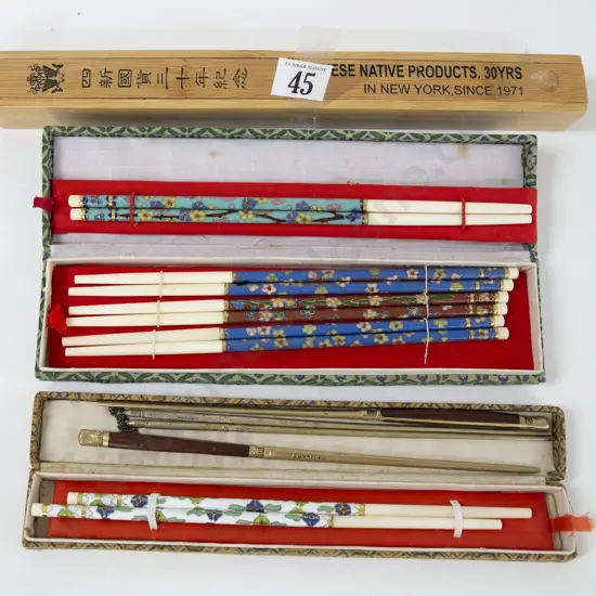 Quantity Of Assorted Chopsticks Including Cloisonné