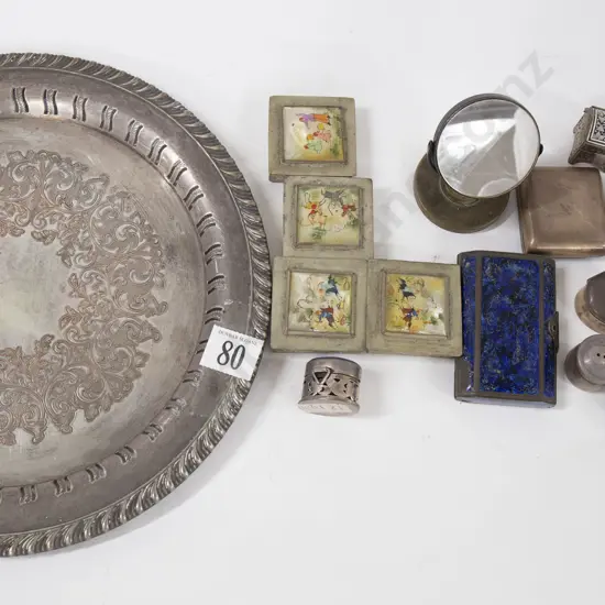 Silver-Plated Tray And Selection Of Small Boxes And Ornaments