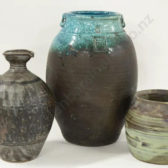 Two Pottery Vases And Jug