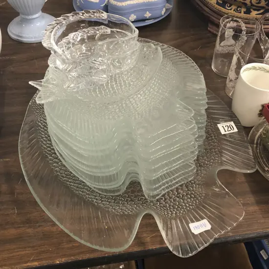 Quantity Of Fish Form Glass Platters