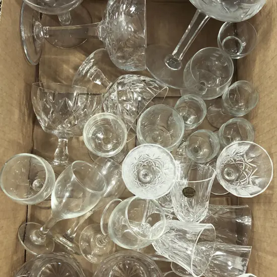 Quantity Of Assorted Glass And Crystal Drinking Glasses