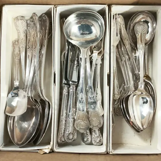 Box Of Assorted Kings-Patterned Cutlery Etc.