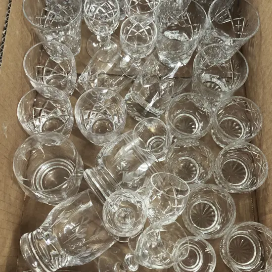 Quantity Of Assorted Glass And Crystal Drinking Glasses