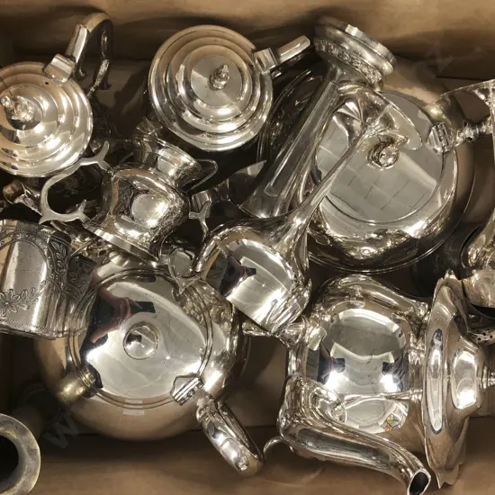 Box Quantity Of Assorted Silver Plate