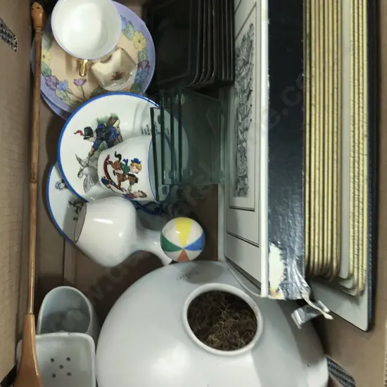 Box Of Assorted Tea China With Place Mats And Coasters