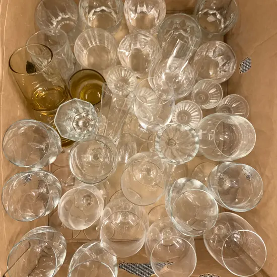Two Boxes Of Assorted Glassware