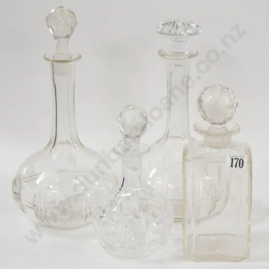 Four Various Decanters (Chips To Stoppers)