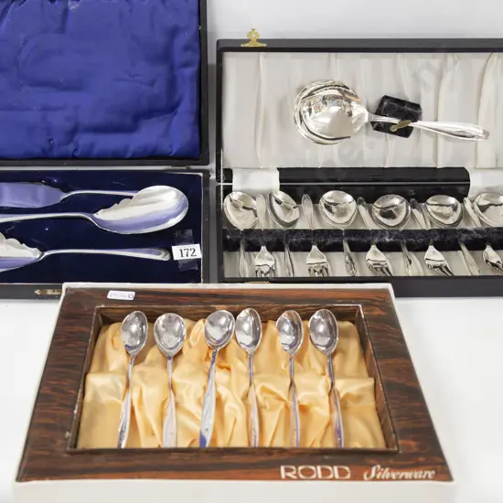 Three Box Sets Of Silver Plate Cutlery