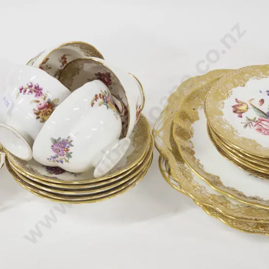 Hammersley Gilt And Floral Decorated Part Tea Service
