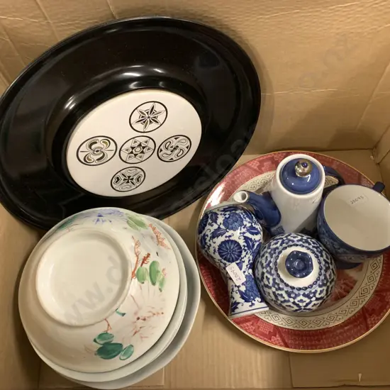 Box Of Assorted Asian Ceramics