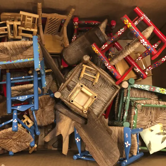 Box Of Assorted Doll Furniture