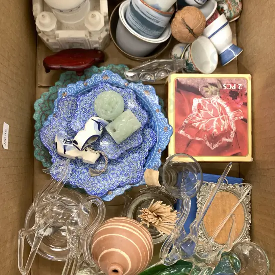 Box Of Assorted Including Asian Enamel