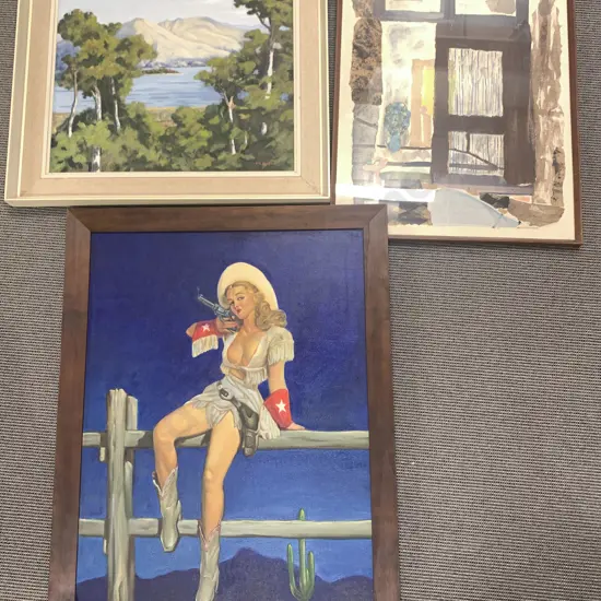 Oil Landscape By F. K. Kingdon And Two Other Artworks