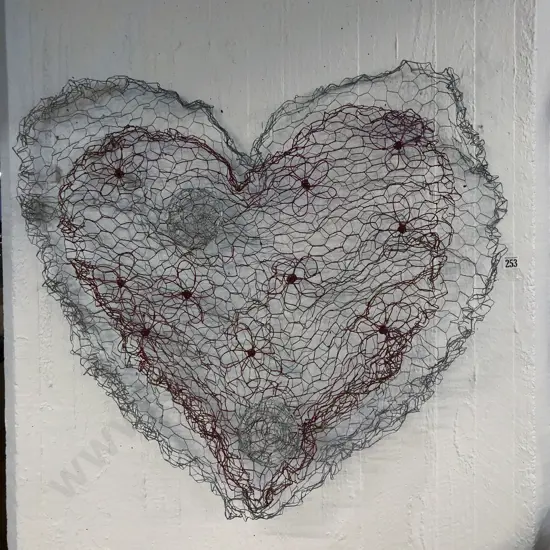 Wire Work Heart-Shaped Sculpture