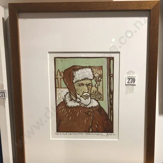 Peter Campbell " Portrait With Covered Ear" Ltd Ed Print