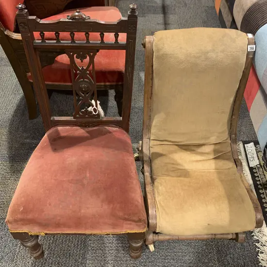 Two Victorian Side Chairs ( Borer)