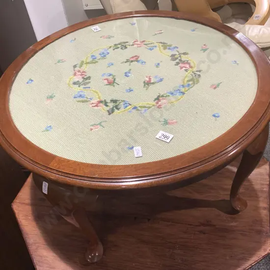 Tapestry Top Circular Coffee Table