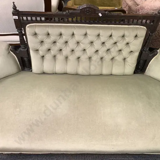 Victorian Walnut Button Back Parlor Sofa