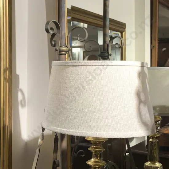 Brass Table Lamp and Wrought Metal Lamp Base