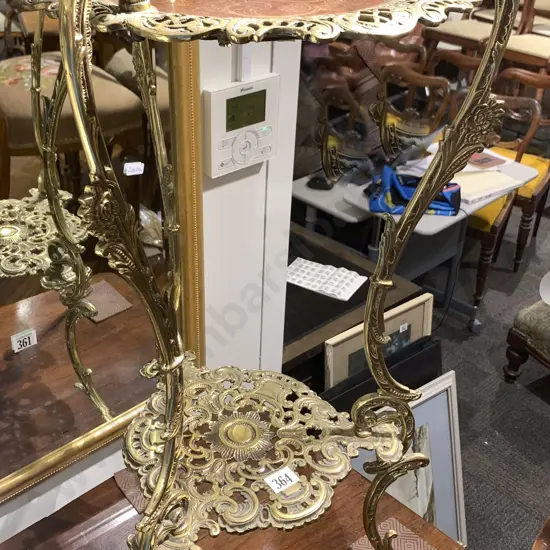 Cast Brass Two Tier Plant Stand